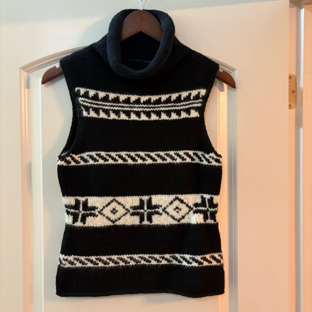 Ralph Lauren Collection Cashmere Turtleneck Sweater Aztec Native Top Runway 1999 - Picture 4 of 8